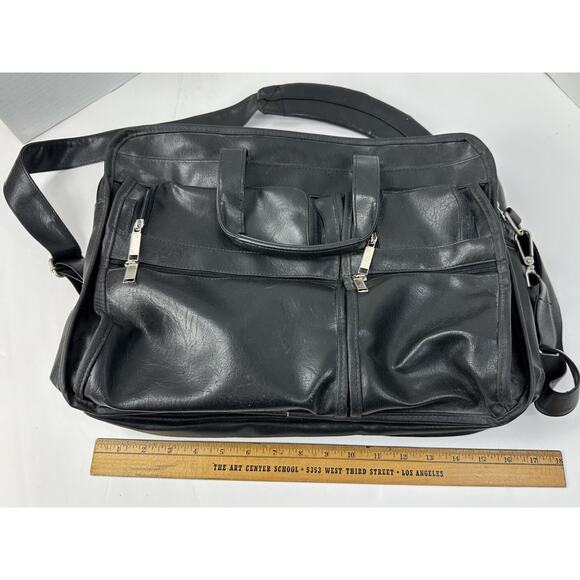 LOUIS RUKEYSER’S WALL STREET CLUB Expandable Satchel Messenger Bag *READ* - Picture 7 of 8